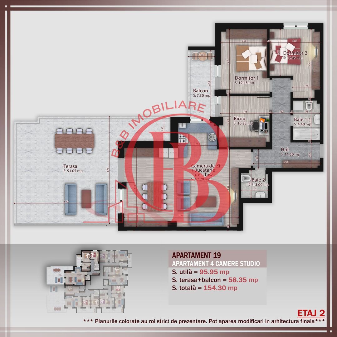 4 camere cu terasa  -proiect nou- Metrou Nicolae Teclu - Schiță 1