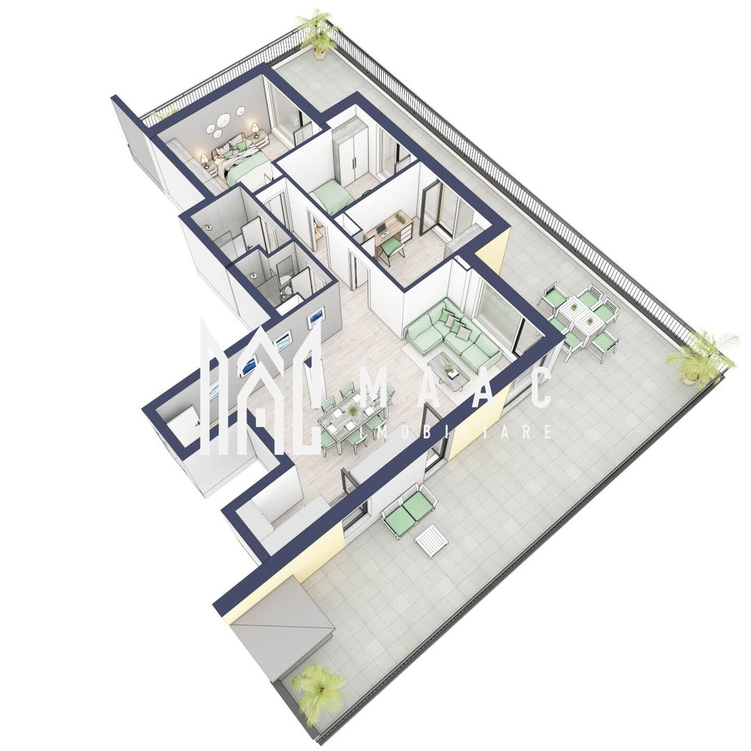 Penthouse 3 camere | Etaj 4 | Balcon 107.2 mp | Turnisor - Poză 5