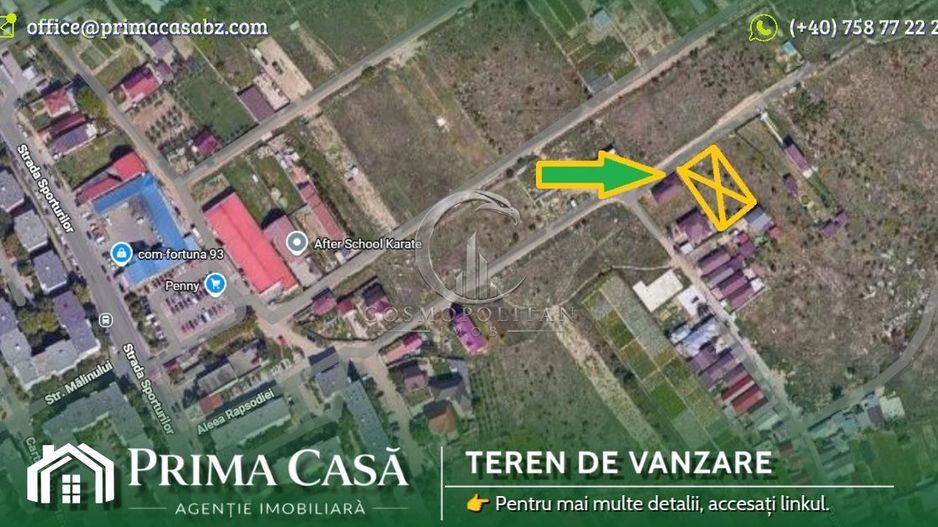 Teren intravilan ~ zona Brosteni / Penny Market ~ S=1071mp ~ d=25m ~ Pret: 100€/ - Poză 2