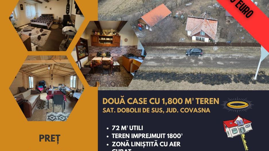 Două case de vânzare cu teren 1800 mp Dobolii de Sus - Poză 1