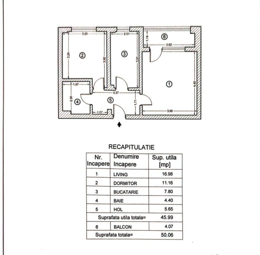 Apartament de 2 Camere Mobilat si Utilat complet + Loc de parcare - Schiță 30