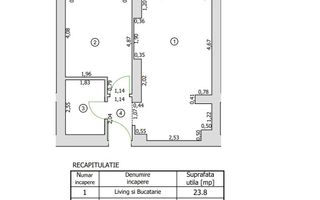 Apartament | 2 camere | Cortina North | Vedere libera Pipera - Schiță 13