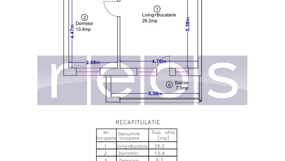 VANZARE 2 CAMERE MTM PIPERA | 54.6MP | NEMOBILAT | NOU | TERASA | - Schiță 18