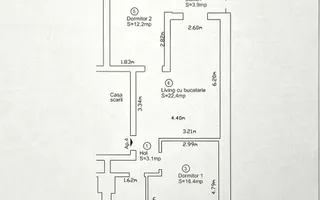 Apartament 3 camere  Mosnita Noua etaj 1 - Schiță 11