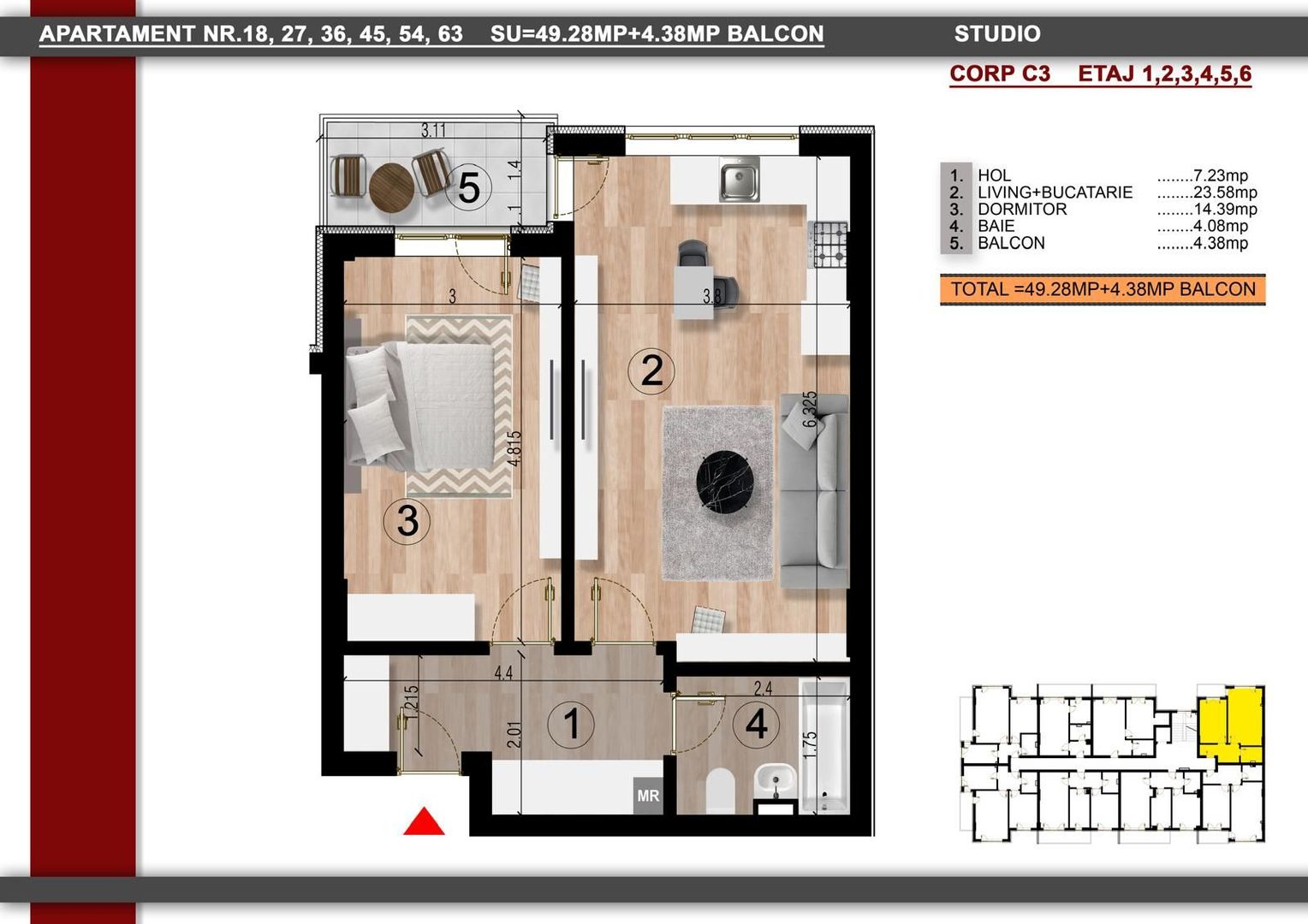 studio -2cam la aprox. 15min metrou Leonida sau Berceni - Poză 1