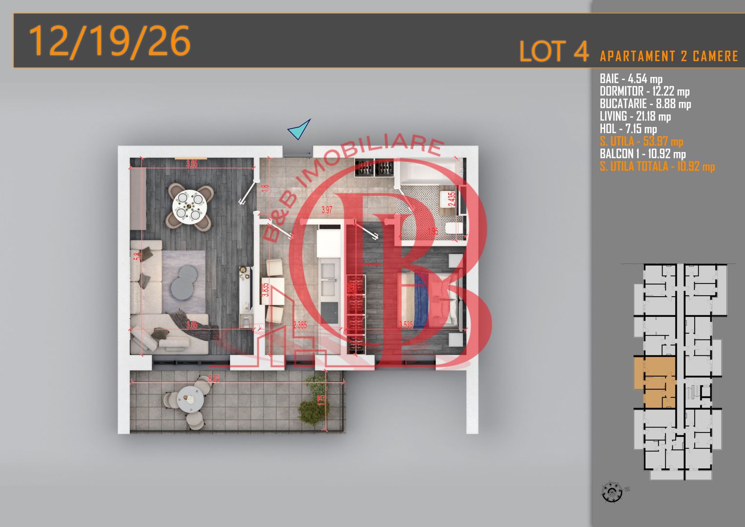 Apartament 2 camere Theodor Pallady-Metrou Nicolae Teclu - Schiță 2