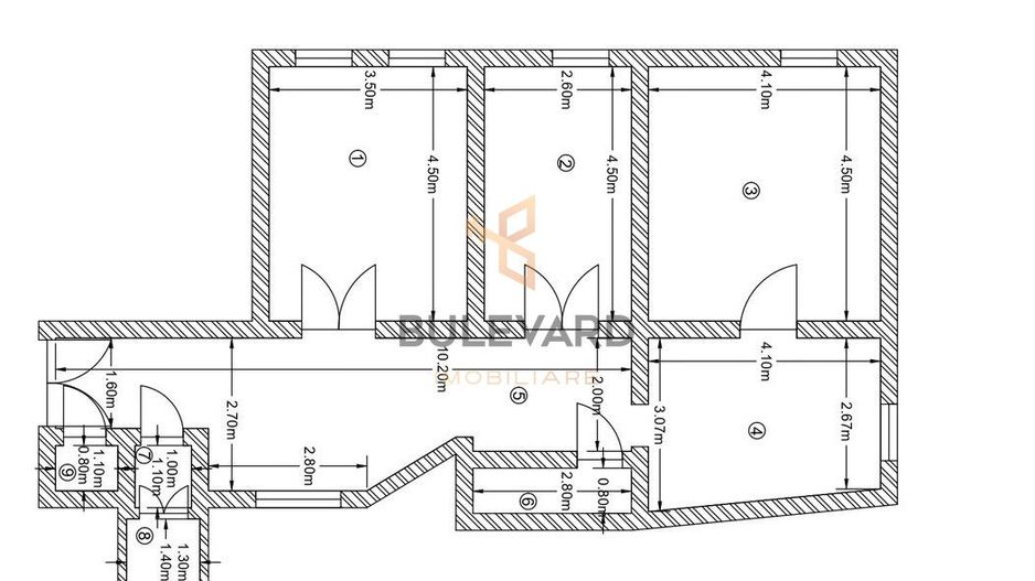 Comision 0%!Apartament cu 3 camere, Piata Muzeului! - Schiță 11