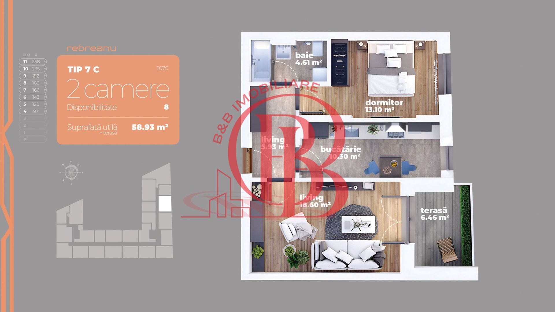 Liviu Rebreanu-Titan-Apartament 2 camere-Lidl Bratarii - Schiță 14