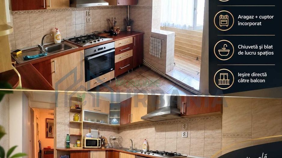 Apartament 3 camere, 76 mp, Cartier Frumoasa, bloc 1984, etaj 4/4 cu pod - Poză 1