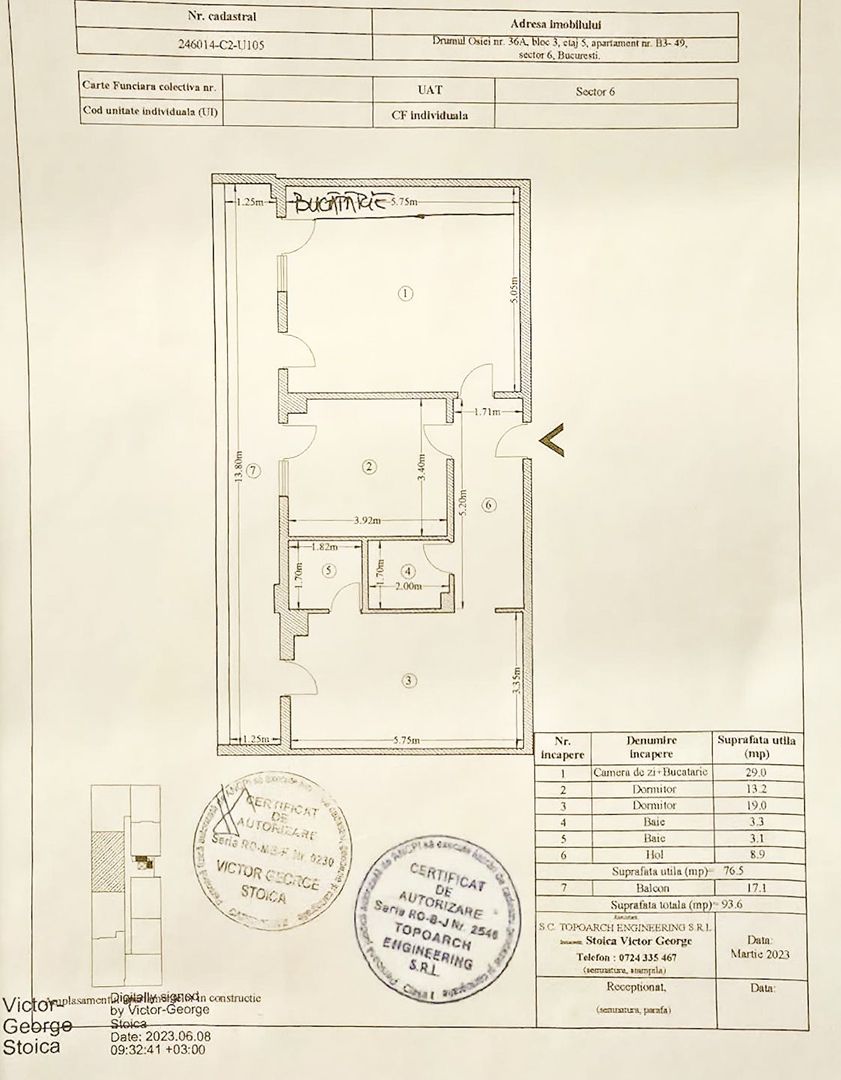 Apartament 3 camere Bloc Nou Militari Pacii Metro&loc parcare - Schiță 28
