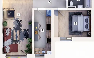 Apartament 2 camere cu loc de parcare inclus - Poză 22
