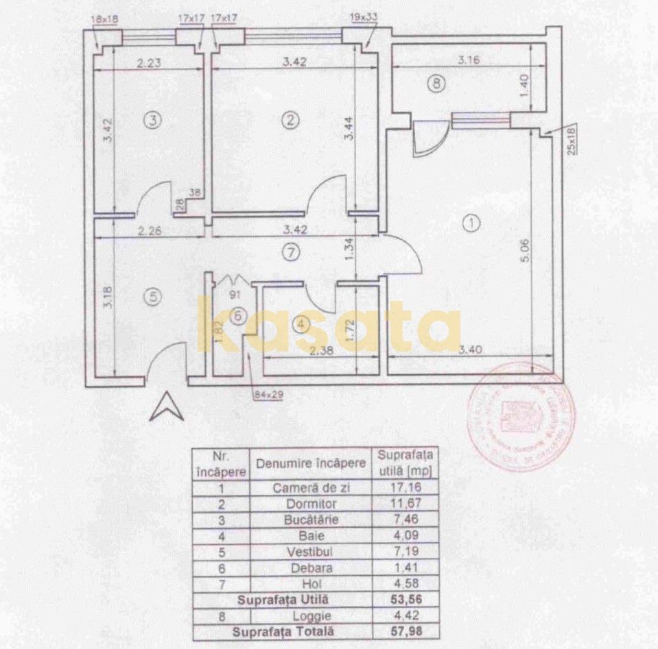 2 Camere 🏢 | 13 Septembrie 📍 | Etaj intermediar ⬆️ | Renovat 2026 ✨ - Schiță 18