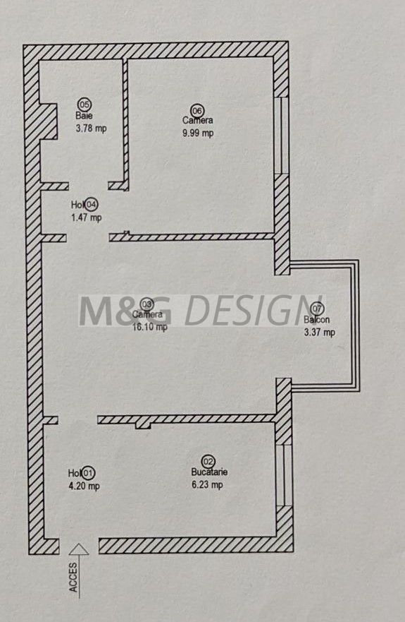 Apartament 2 camere Girocului etaj 3 - Schiță 11