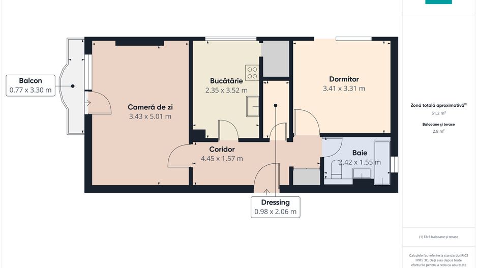 Apartament 2 camere, Alfa. - Poză 11