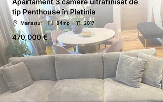 Apartament 3 camere ultrafinisat de tip Penthouse în Platinia - Poză 1