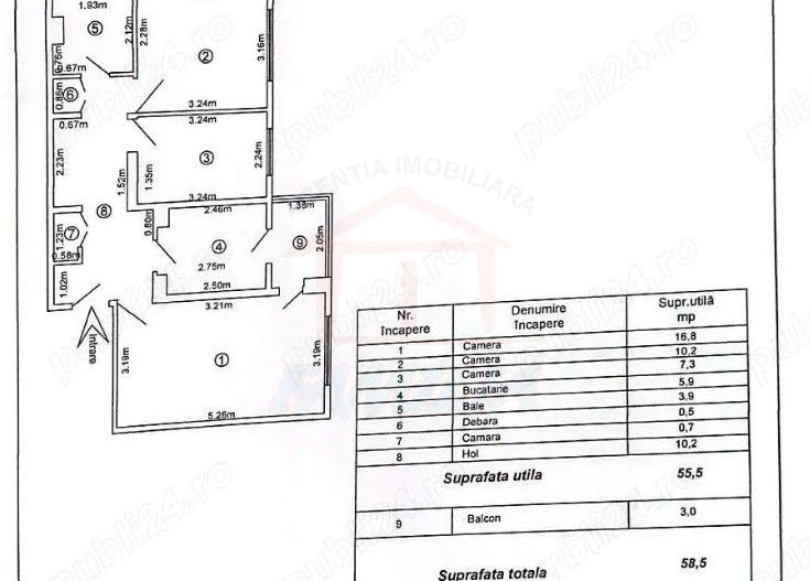 Apartament 3 camere decomandate – etaj 2 – Micro 21, Galați - Poză 7