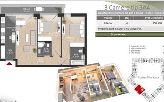 Apartament 3 camere spațios, amenajat, bloc nou, comision 0% - Poză 13
