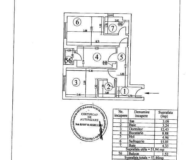 Apartament 2 camere 52 mp + 1,5 mp balcon + parcare - Poză 8