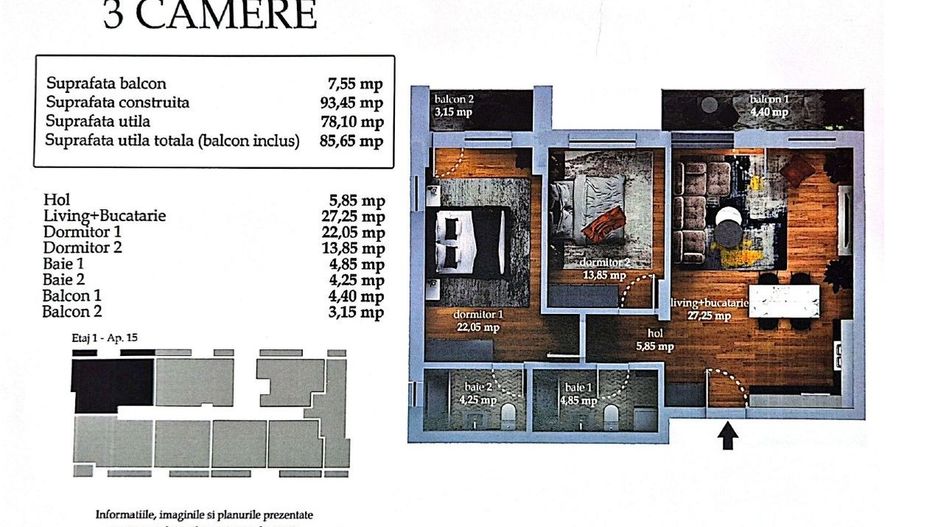 AP 3 CAM. BLOC PREMIUM ,FINALIZAT / MUTARE IMEDIATA. PALLADY! - Poză 11