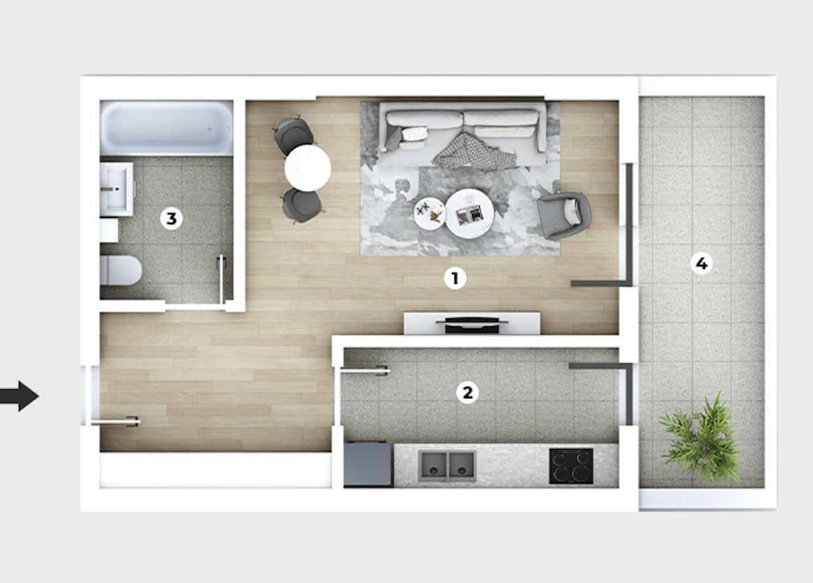 Apartament o camera,fix langa metrou,complex cu piscina - Poză 2