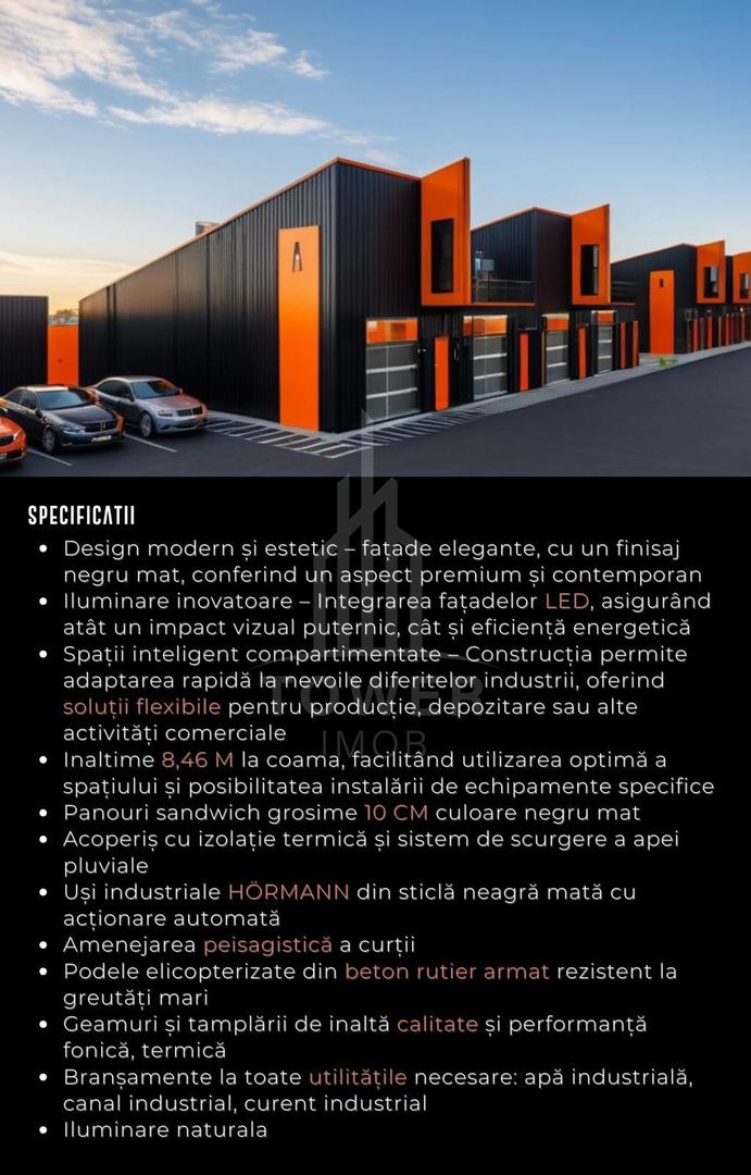 HALE INDUSTRIALE MODERNE ÎN PARCUL INDUSTRIAL SIBIU | 2200mp Teren 200mpu - Poză 4
