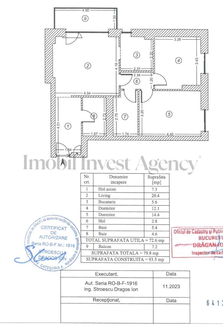 Apartament cu 3 Camere in One Cotroceni Park - Schiță 13