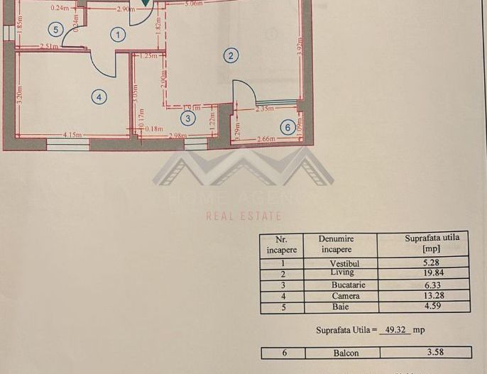 Apartament 2 camere Otopeni | mobilat, utilat, parcare | bloc cu lift - Schiță 8