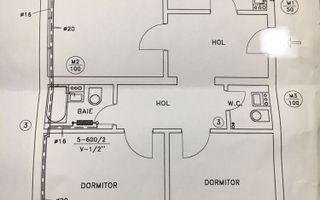Apartament 3 camere, decomandat, str. Closca - Schiță 1