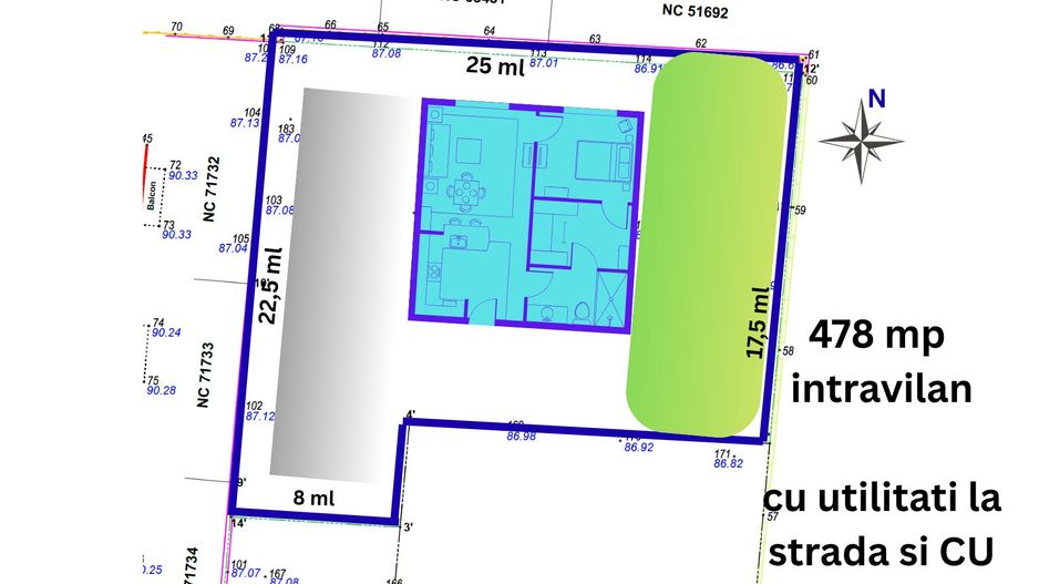 Vanzare Teren Construibil, Intravilan,CU, 478 mp - Tunari! Comision 0% - Poză 1