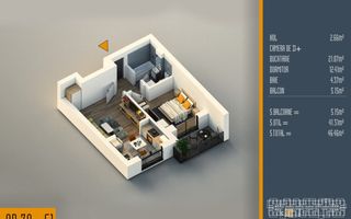 Oferta Lansare 2 camere tip studio proiect nou Pallady - Schiță 10