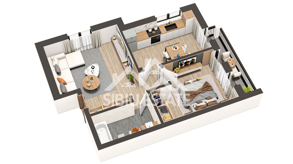Apartament 2 camere decomandate proiect Premium Ratiu- Selimbar - Poză 10