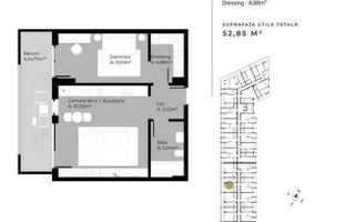 Apartament cu 2 camere | Cartierul Gheorgheni | 52.85mp | Semifinisat - Poză 2