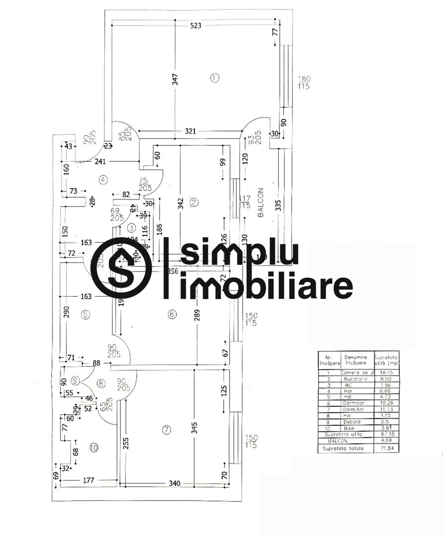 Apartament 3 camere 1 Mai/Parc - etaj 4 - Schiță 7