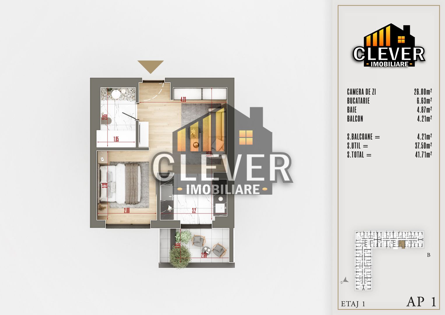 Garsoniera Premium 2 Theodor Pallady Metrou Nicolae Teclu - Poză 1