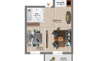 Studio dublu modern de vânzare în nordul capitalei, lângă pădure - Schiță 5