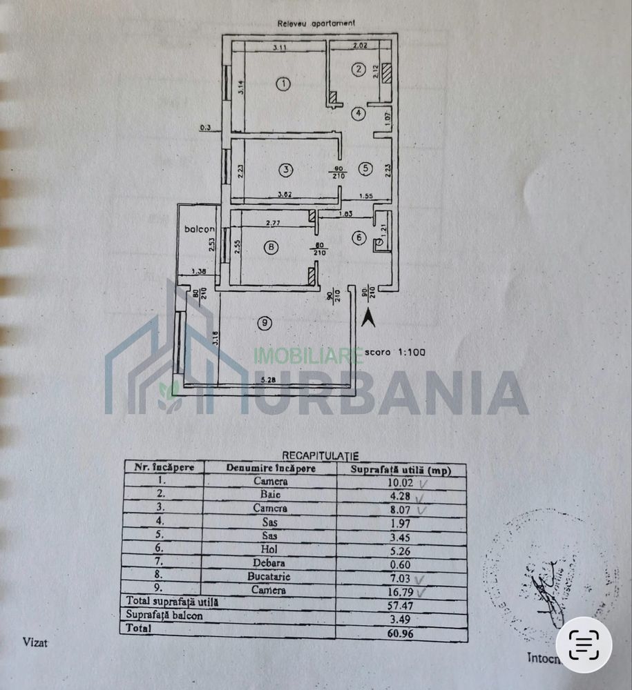 Apartament 3 camere decomandat, Alexandru cel Bun, Iași - 107.000 EUR - Poză 8