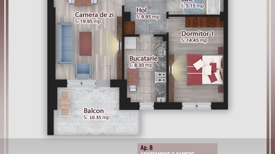 2 camere decomandat parcare bonus -oferta lansare proiect Pallady - Schiță 10