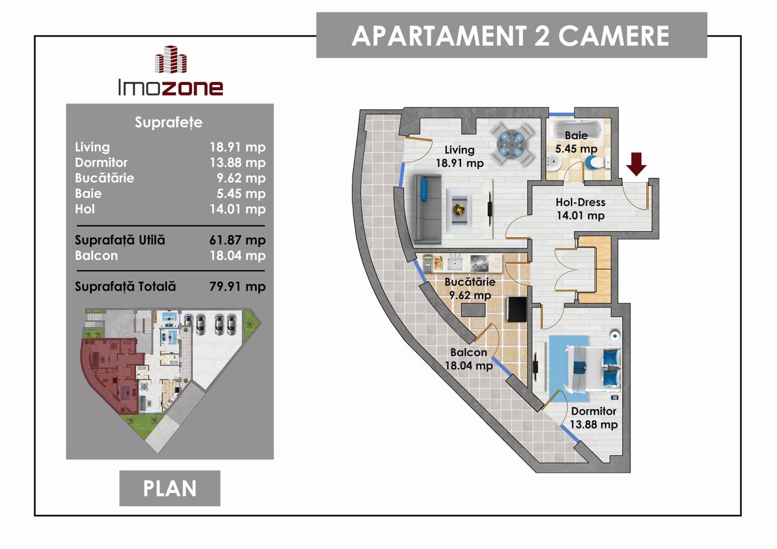 Lacul Morii- Crangasi, 2 Camere, Decomandat, 80mp, Metrou la 10 minute, Bloc Nou - Poză 3