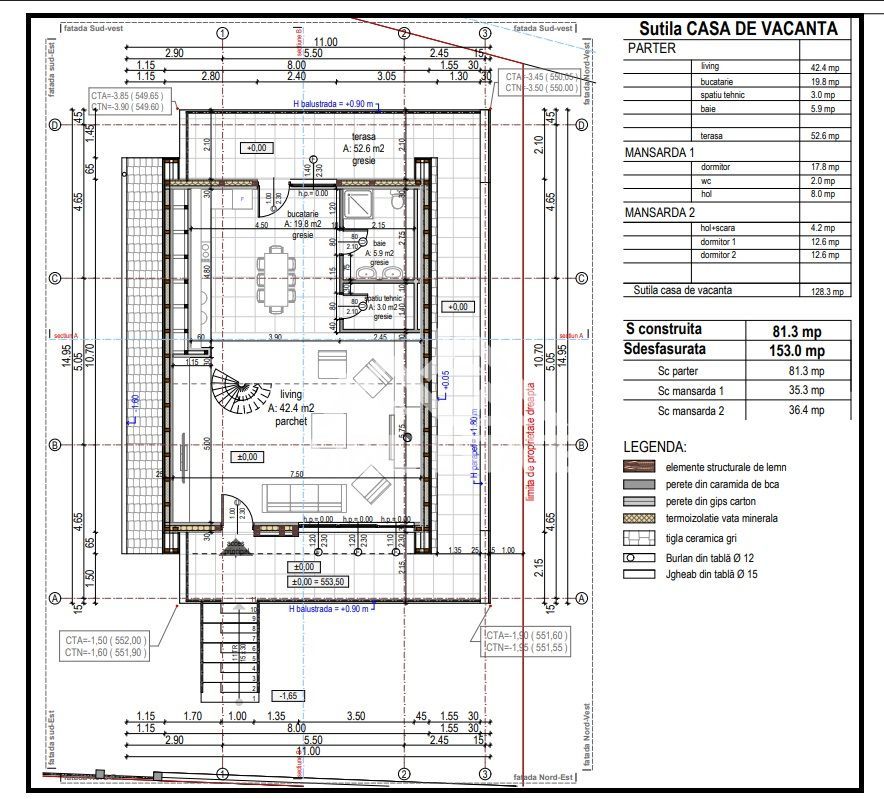 Casa / Cabana A-Frame moderna, 4 camere – Investitie - Schiță 17