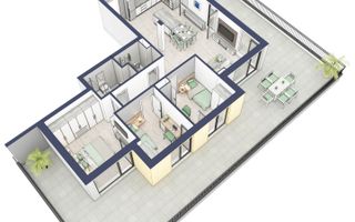 Penthouse 3 camere | Etaj 4 | Terasa 108 mp | Turnisor - Poză 4