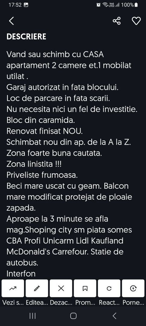 Apartament 2 camere et.1 mobilat utilat cu garaj autorizat - Poză 2