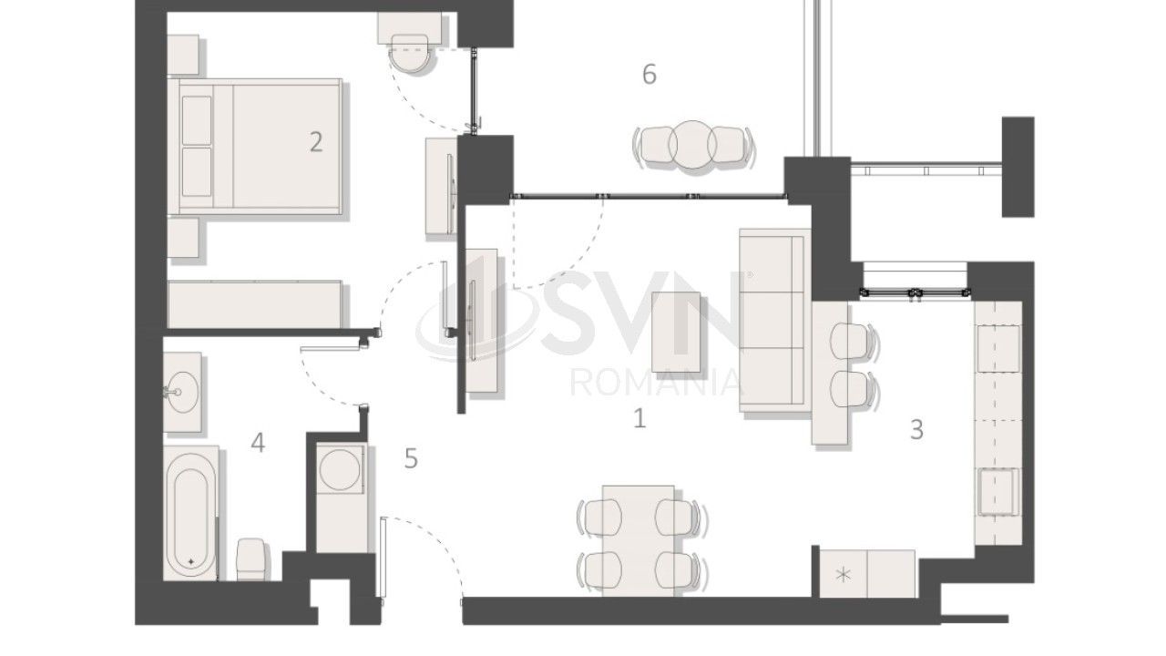 REA1023504 Apartament 2 camere inchiriere NOU complet mobilat si utilat Barbu Va - Poză 7