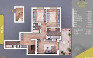 Apartament 3 camere, TERASA,FINALIZAT,Pallady, Metrou Teclu 10 min - Poză 1