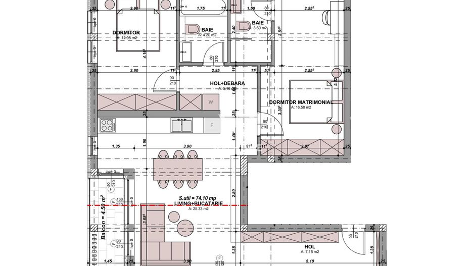 Apartament la Vila, 3 camere, Arhitectilor, Sibiu - Schiță 6