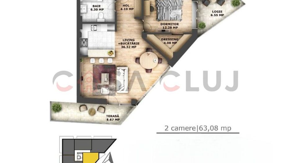 La cheie - Bloc Nou - Zona Semicentrala - Schiță 9
