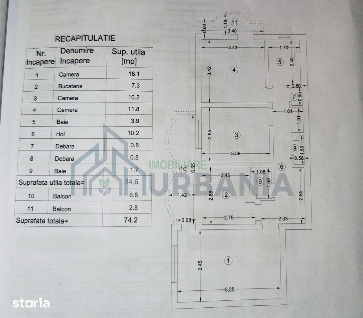Apartament 3 camere, 74 mp, decomandat, la intrare în Dancu - Poză 9