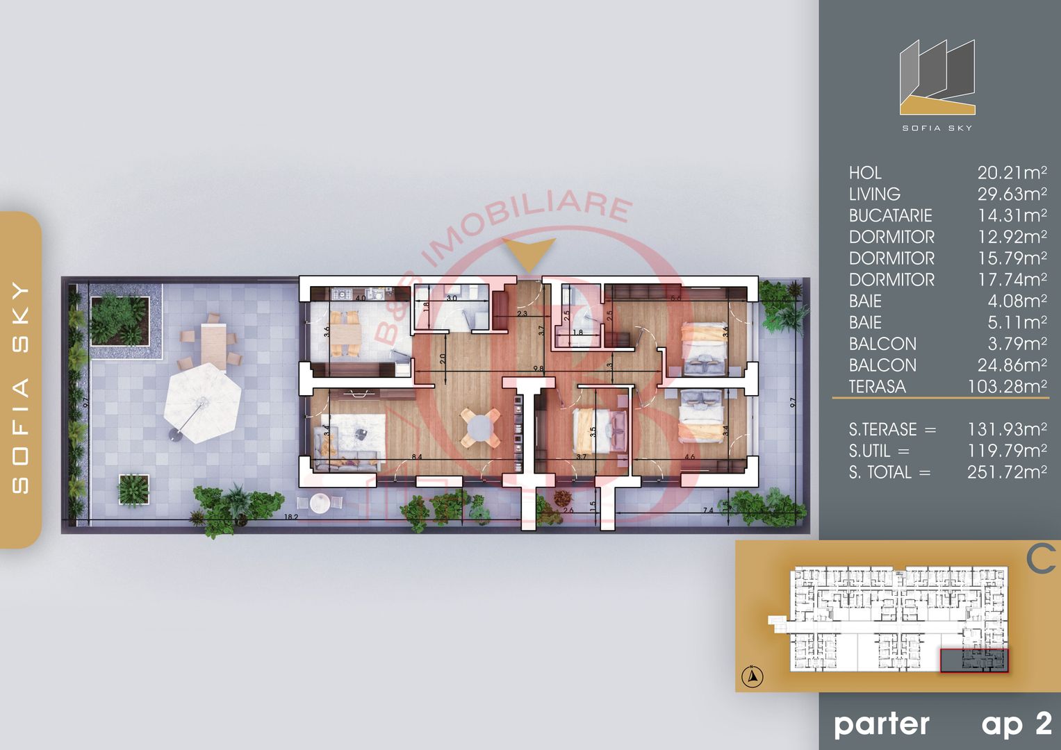 4 camere cu 2 terase mari Bucatarie 14mp la 7min Metrou - Schiță 10
