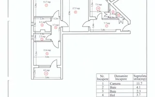 Apartament Ultracentral 3 camere Etaj I -Str. Mihai Viteazul 1- Carei - Schiță 20