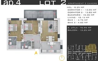 Apartament 3 Camere 83 mp - Zona Pallady - Comision 0% - Schiță 12