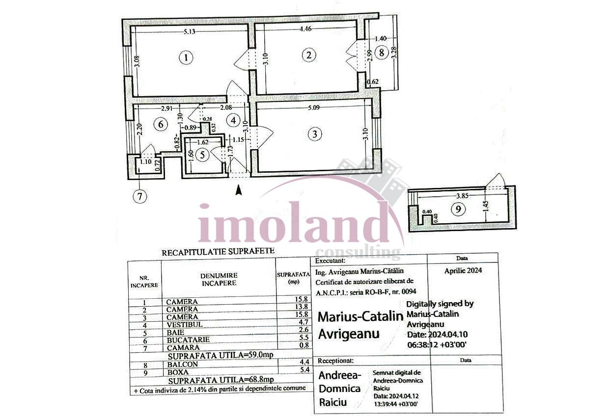 Vanzare - apartament - 3 camere renovate - Floreasca - Compozitori - Schiță 8